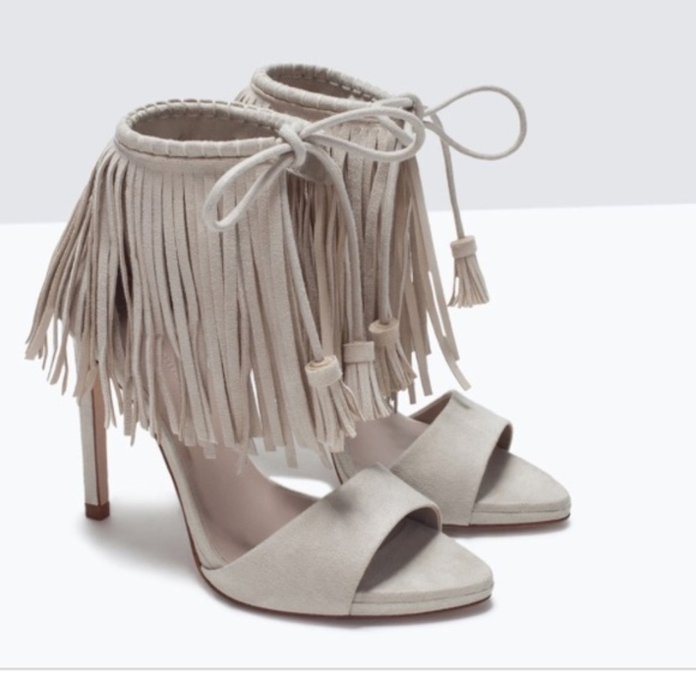 Fringe high heels